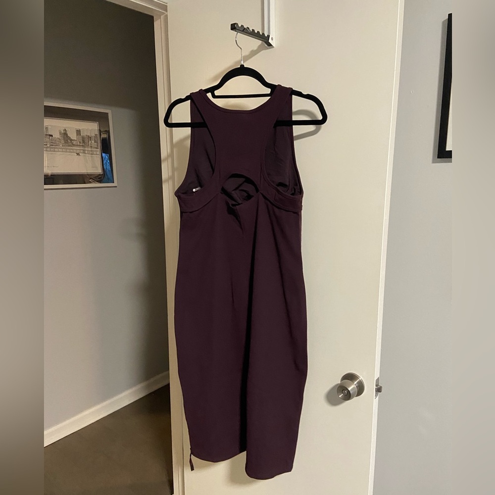 Zella Live In Cutout Rib Tank Dress, Purple Nebula, Size Large - Picture 3 of 6